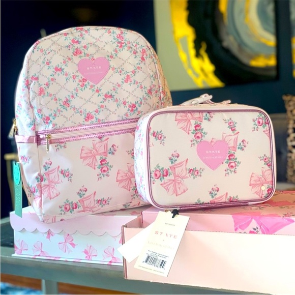 LoveShackFancy Handbags - 🎀LOVESHACKFANCY🎀STATE Backpack and Lunchbox Set Rosa Beaux
